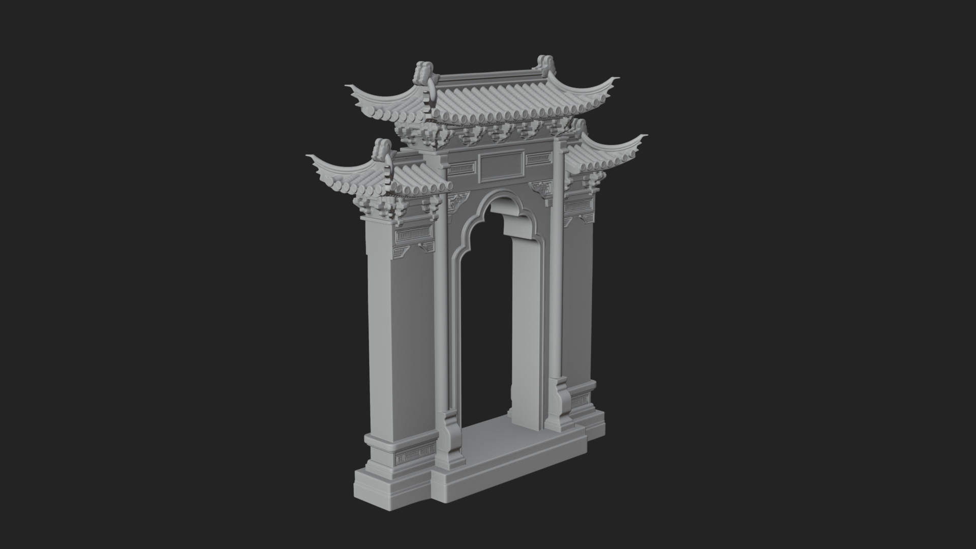 Chinese Gateway Arch Design 2 3D Print Model 3D Model