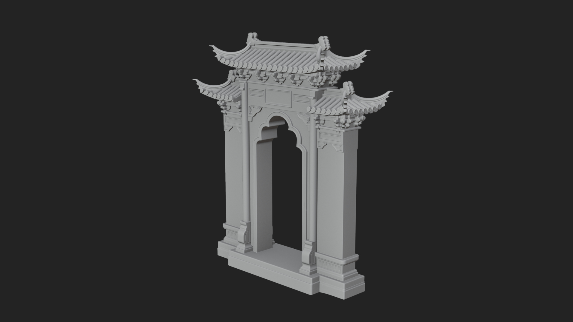 Chinese Gateway Arch Design 2 3D Print Model 3D Model
