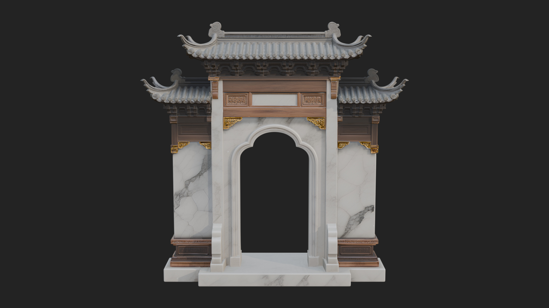 Chinese Gateway Arch Design 3 3D Print Model 3D Model