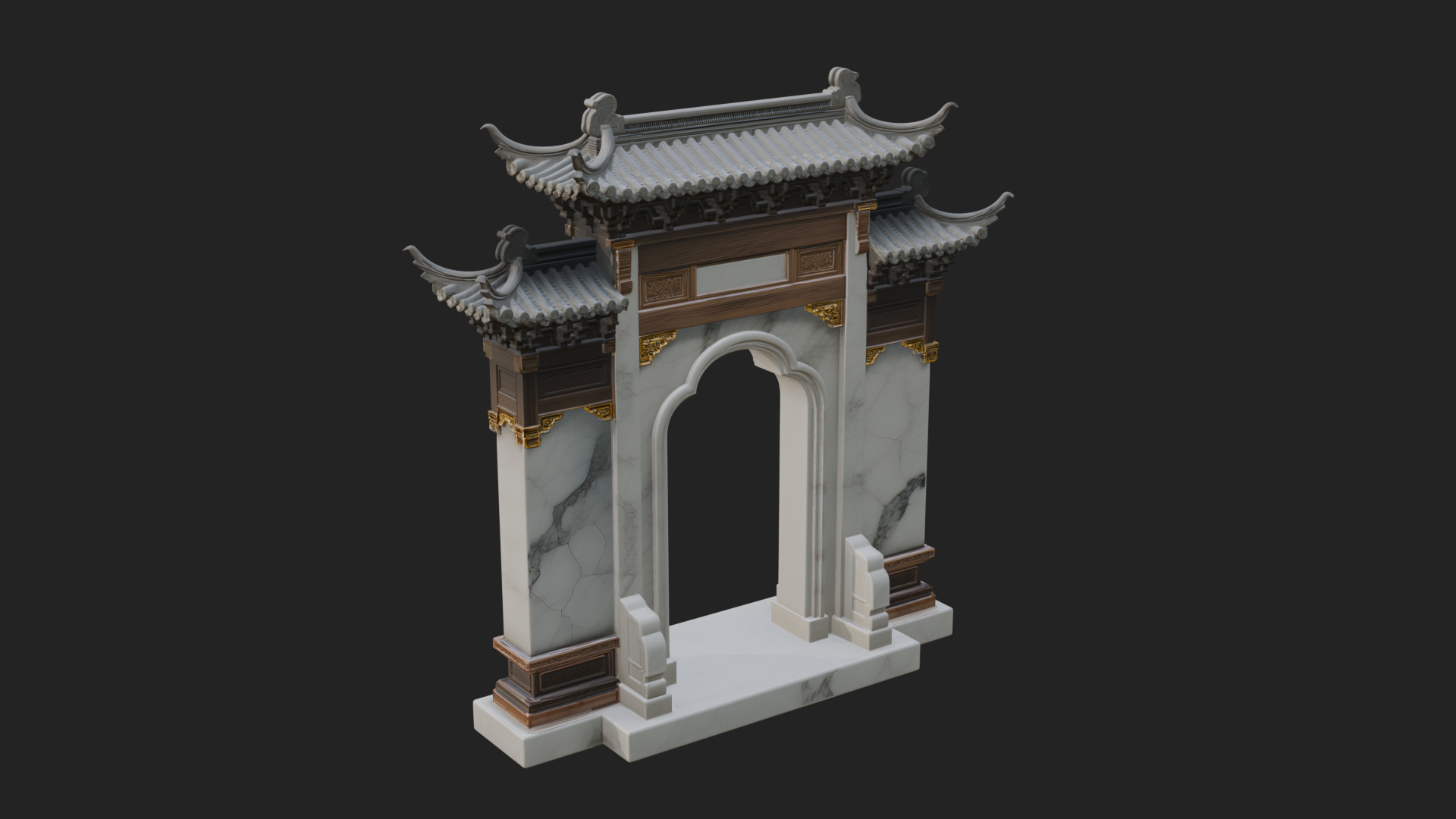 Chinese Gateway Arch Design 3 3D Print Model 3D Model