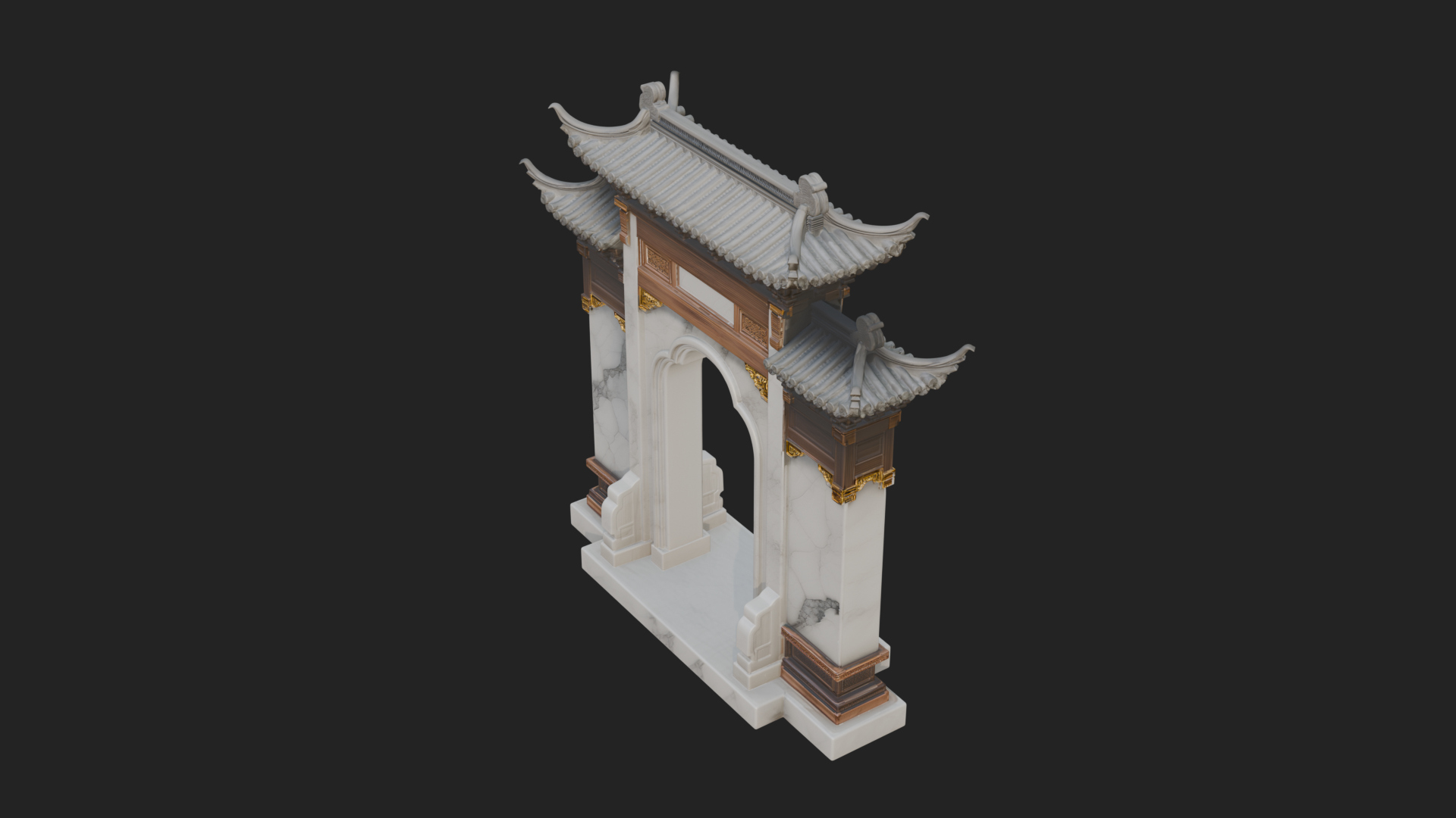 Chinese Gateway Arch Design 3 3D Print Model 3D Model