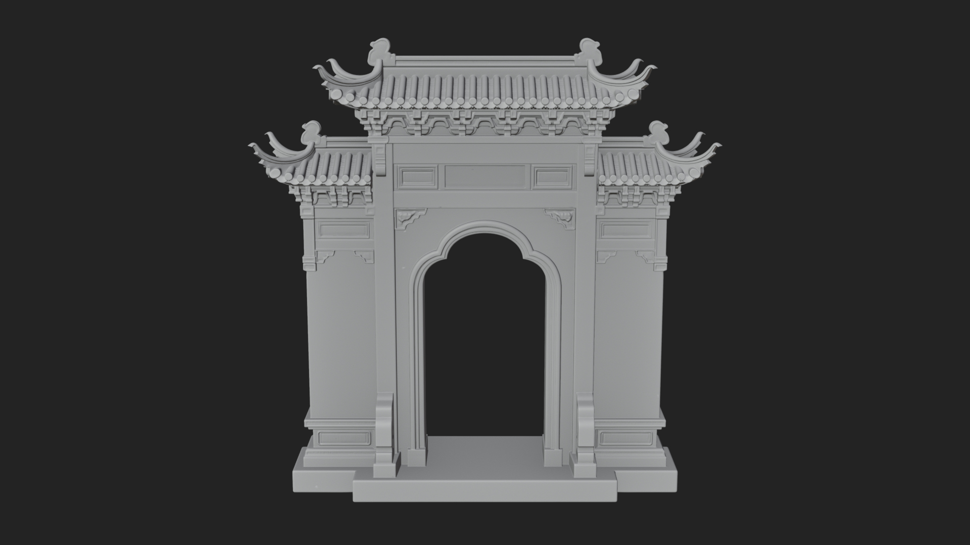 Chinese Gateway Arch Design 3 3D Print Model 3D Model