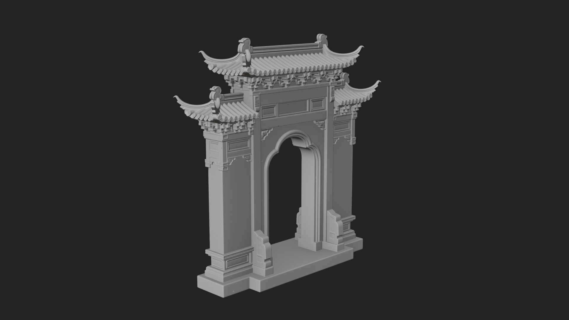 Chinese Gateway Arch Design 3 3D Print Model 3D Model