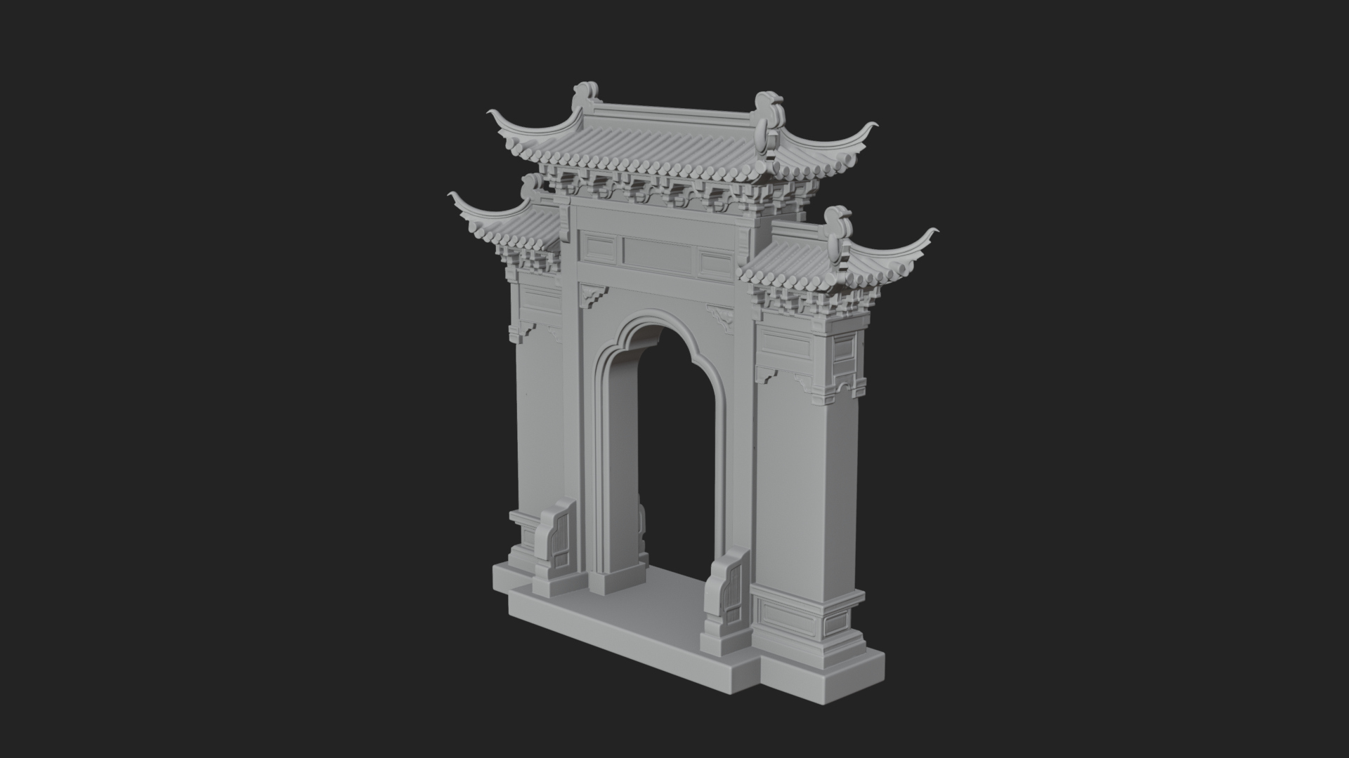Chinese Gateway Arch Design 3 3D Print Model 3D Model