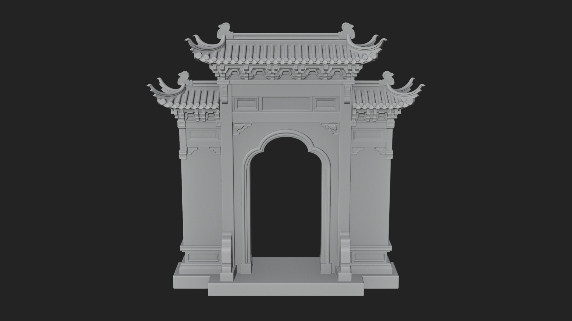 Chinese Gateway Arch Design 3 3D Print Model 3D Model
