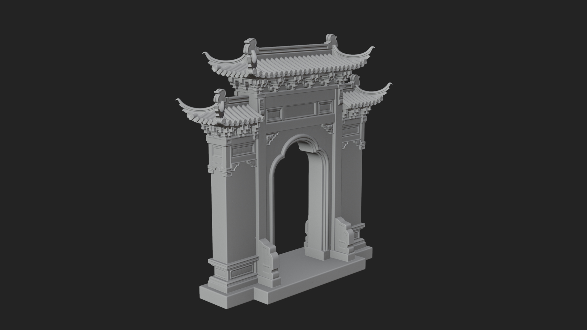Chinese Gateway Arch Design 3 3D Print Model 3D Model