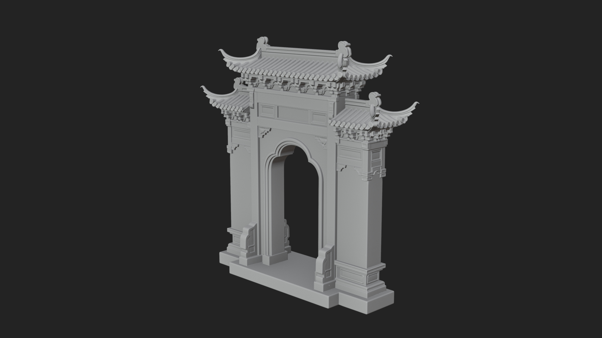 Chinese Gateway Arch Design 3 3D Print Model 3D Model