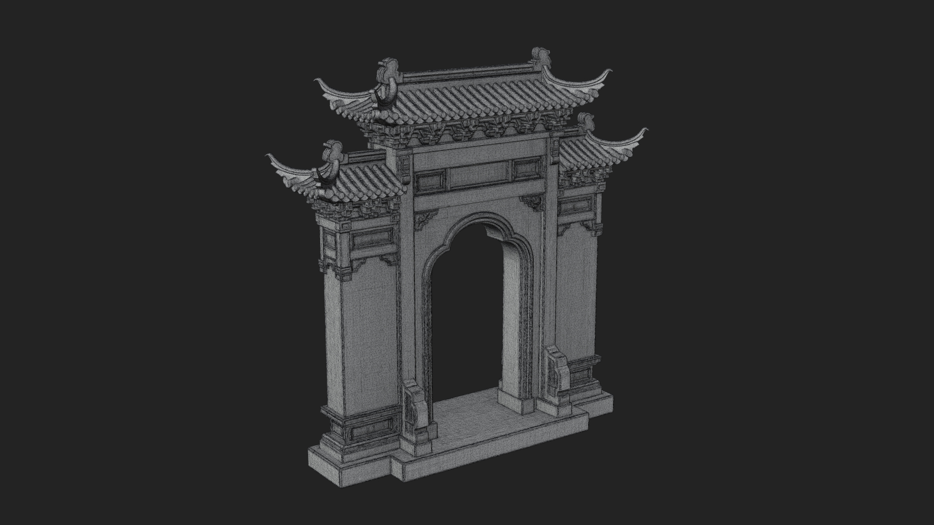 Chinese Gateway Arch Design 3 3D Print Model 3D Model