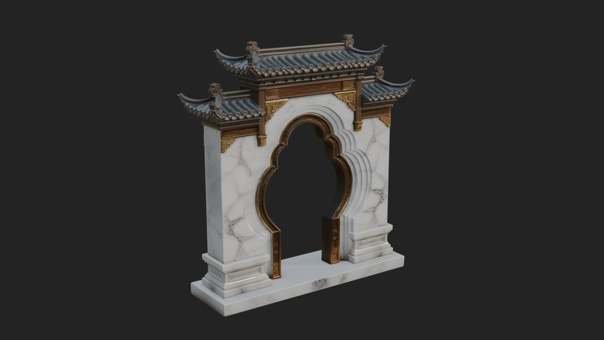 Chinese Gateway Arch Design 4 3D Print Model 3D Model