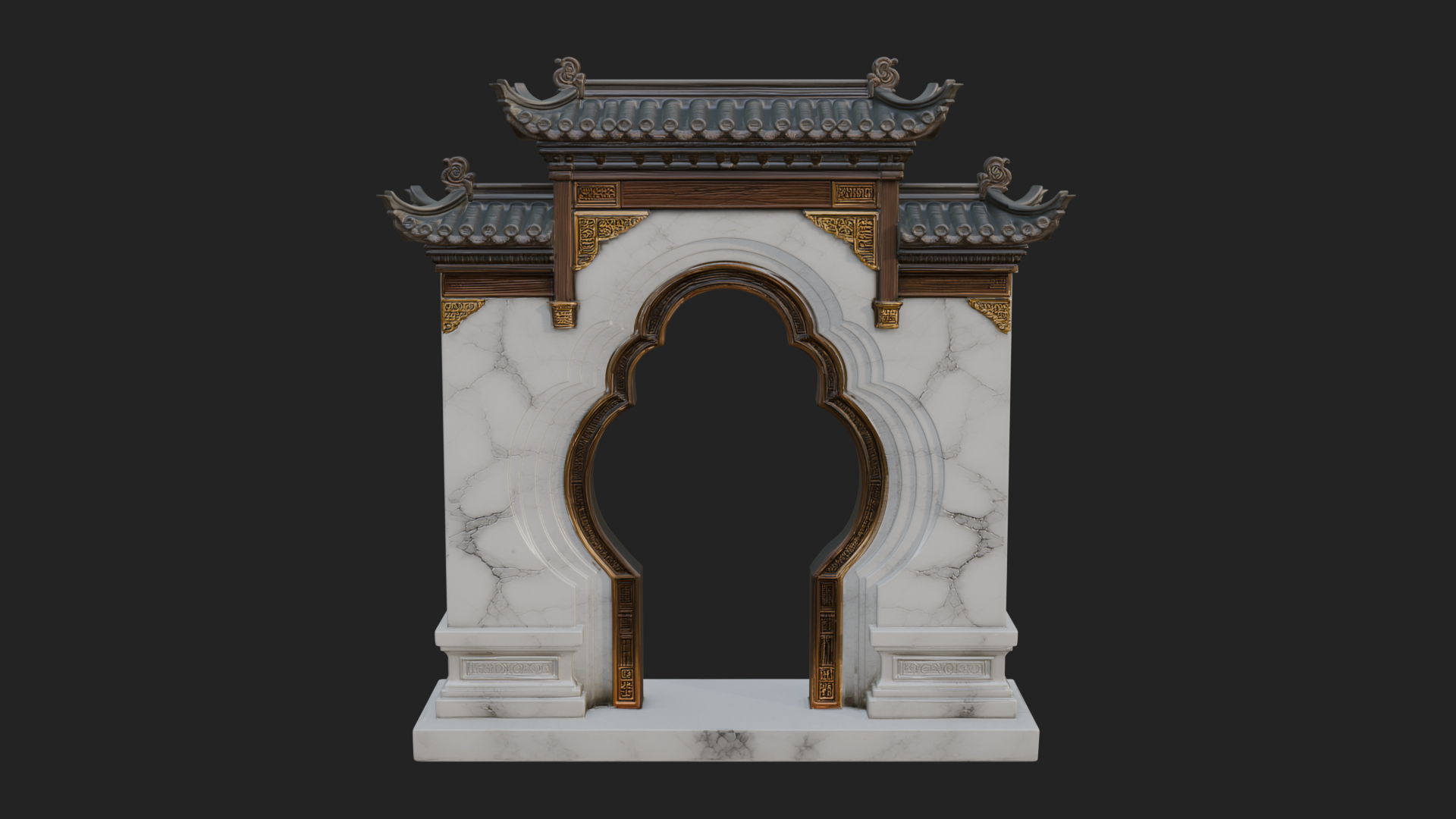 Chinese Gateway Arch Design 4 3D Print Model 3D Model
