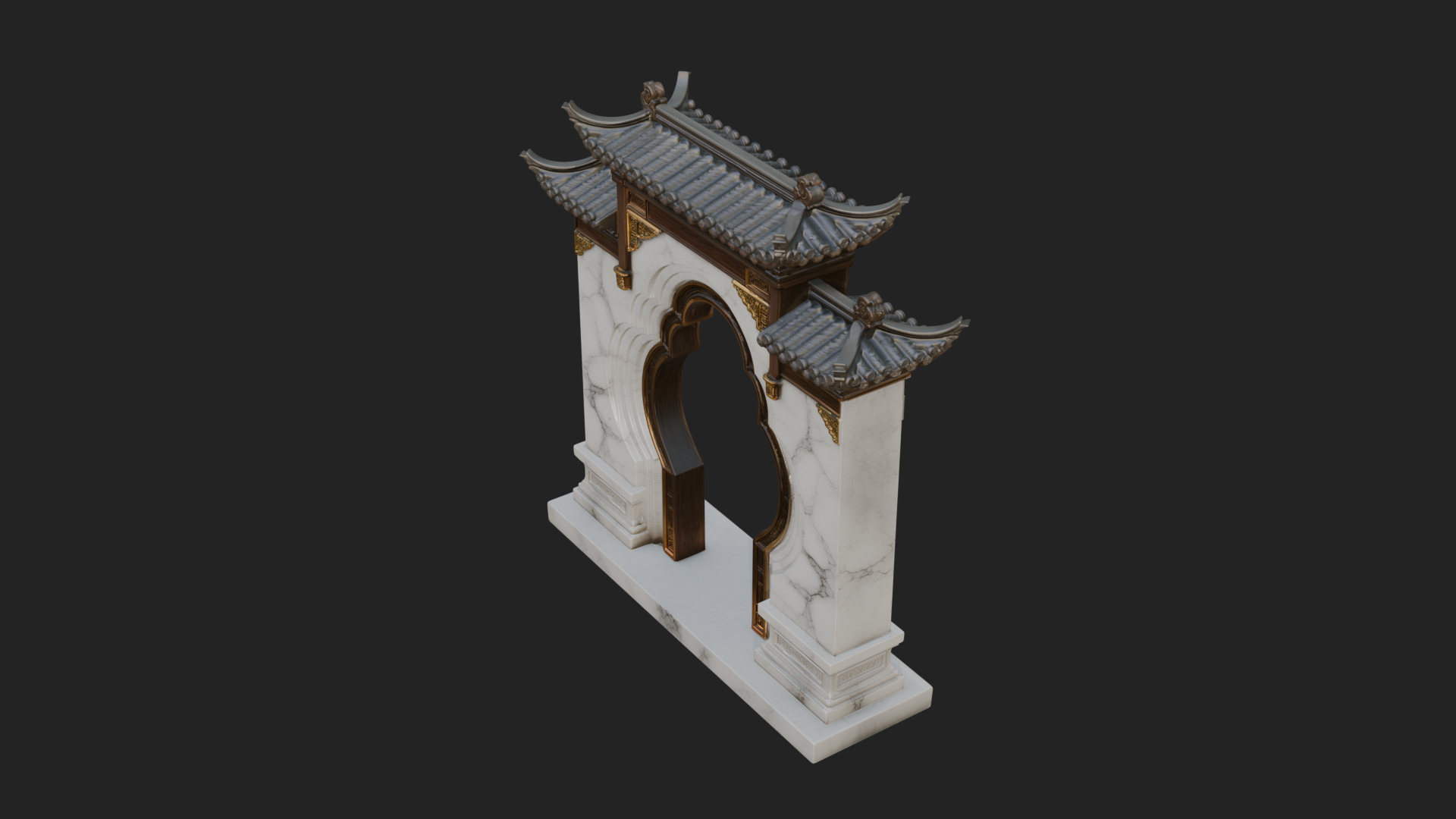 Chinese Gateway Arch Design 4 3D Print Model 3D Model