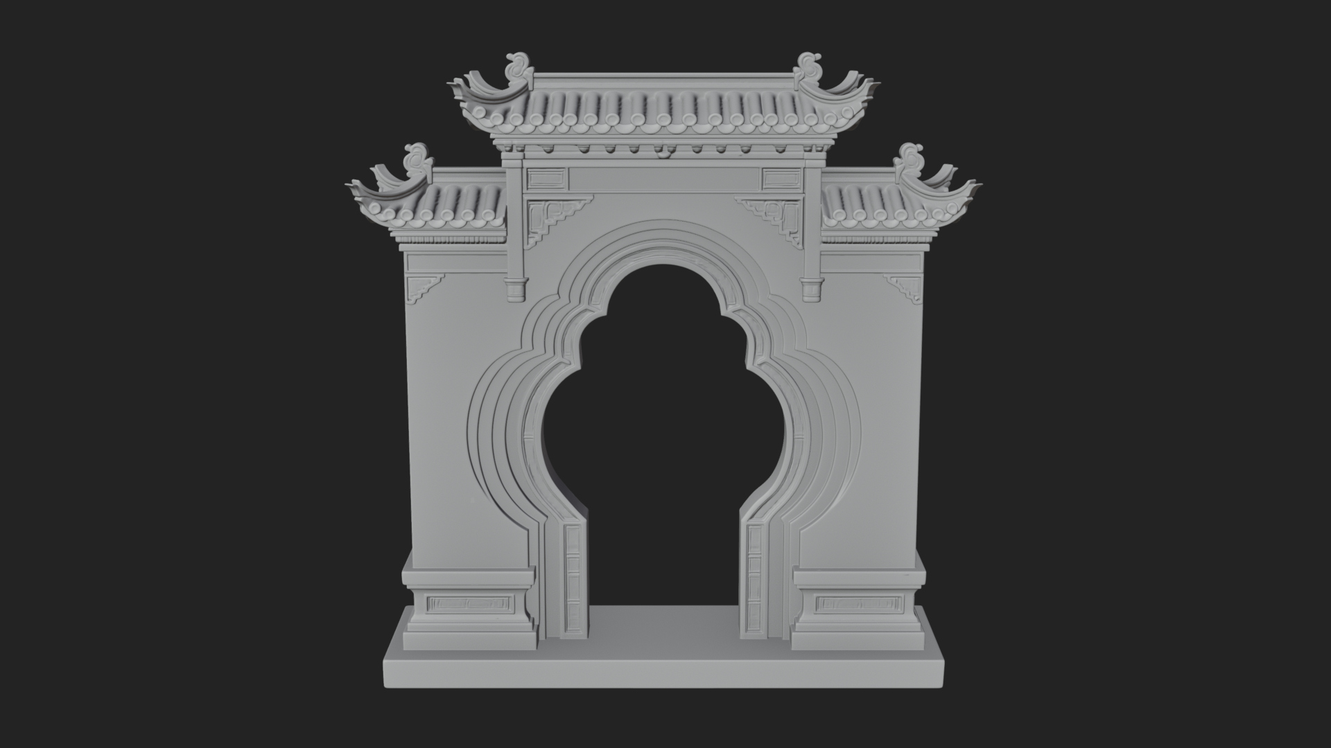 Chinese Gateway Arch Design 4 3D Print Model 3D Model
