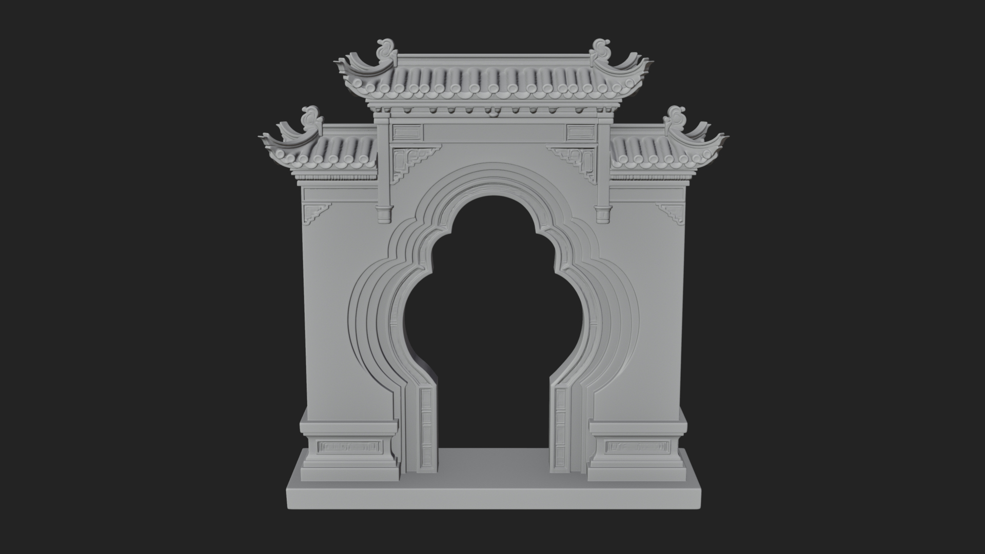 Chinese Gateway Arch Design 4 3D Print Model 3D Model