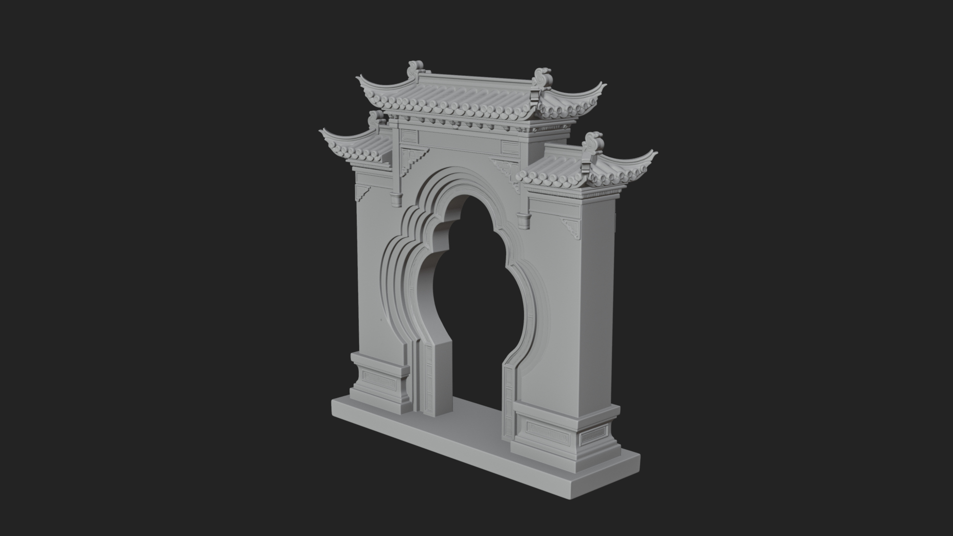 Chinese Gateway Arch Design 4 3D Print Model 3D Model
