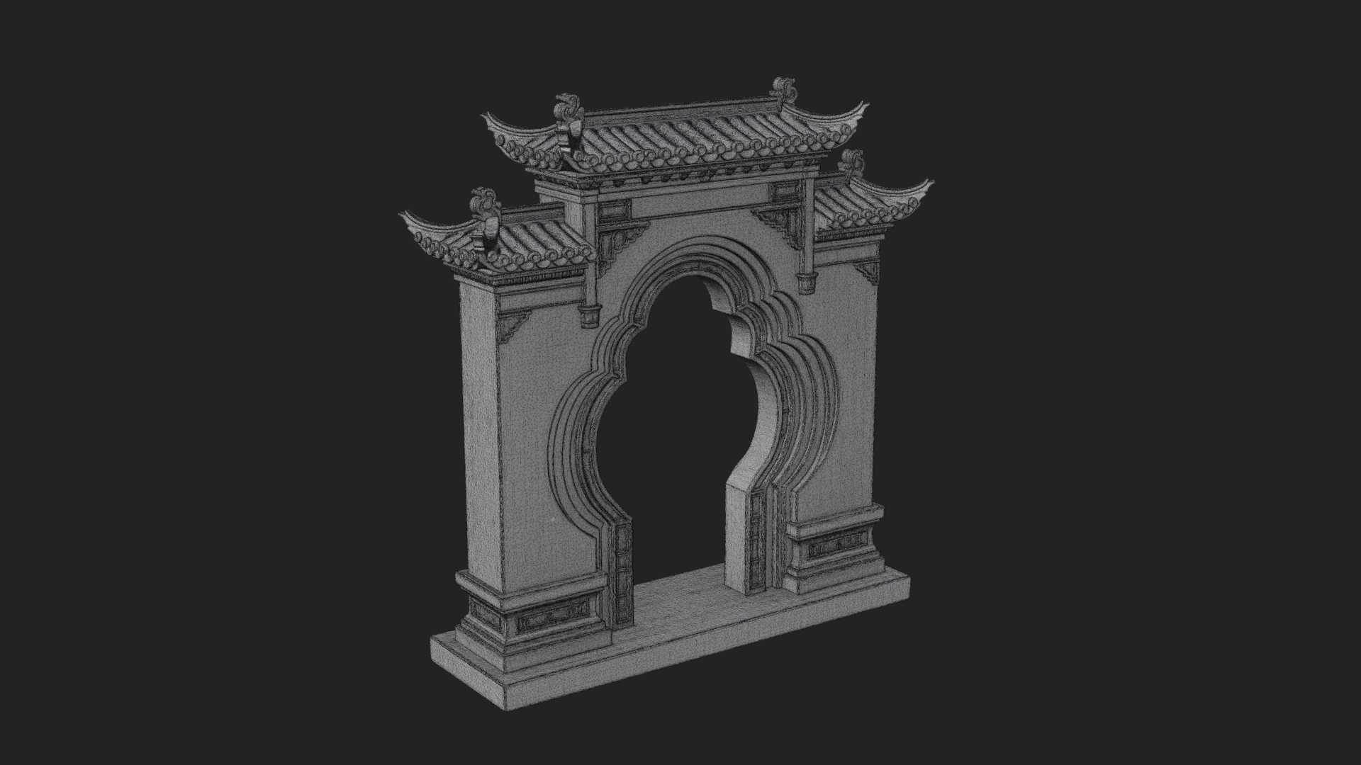 Chinese Gateway Arch Design 4 3D Print Model 3D Model