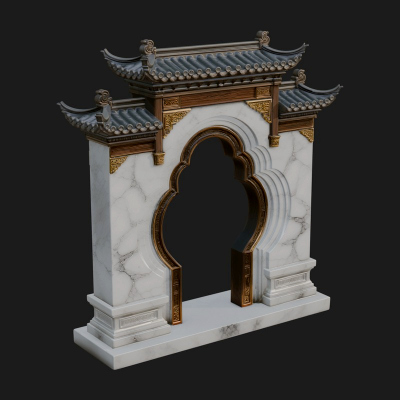 Chinese Gateway Arch Design 4 3D Print Model