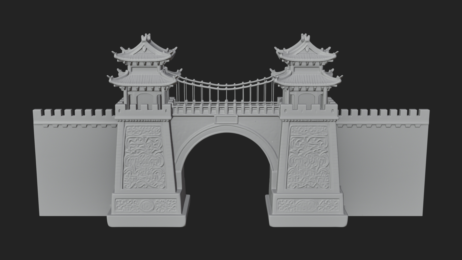 Chinese Gateway Arch Design 5 3D Print Model 3D Model