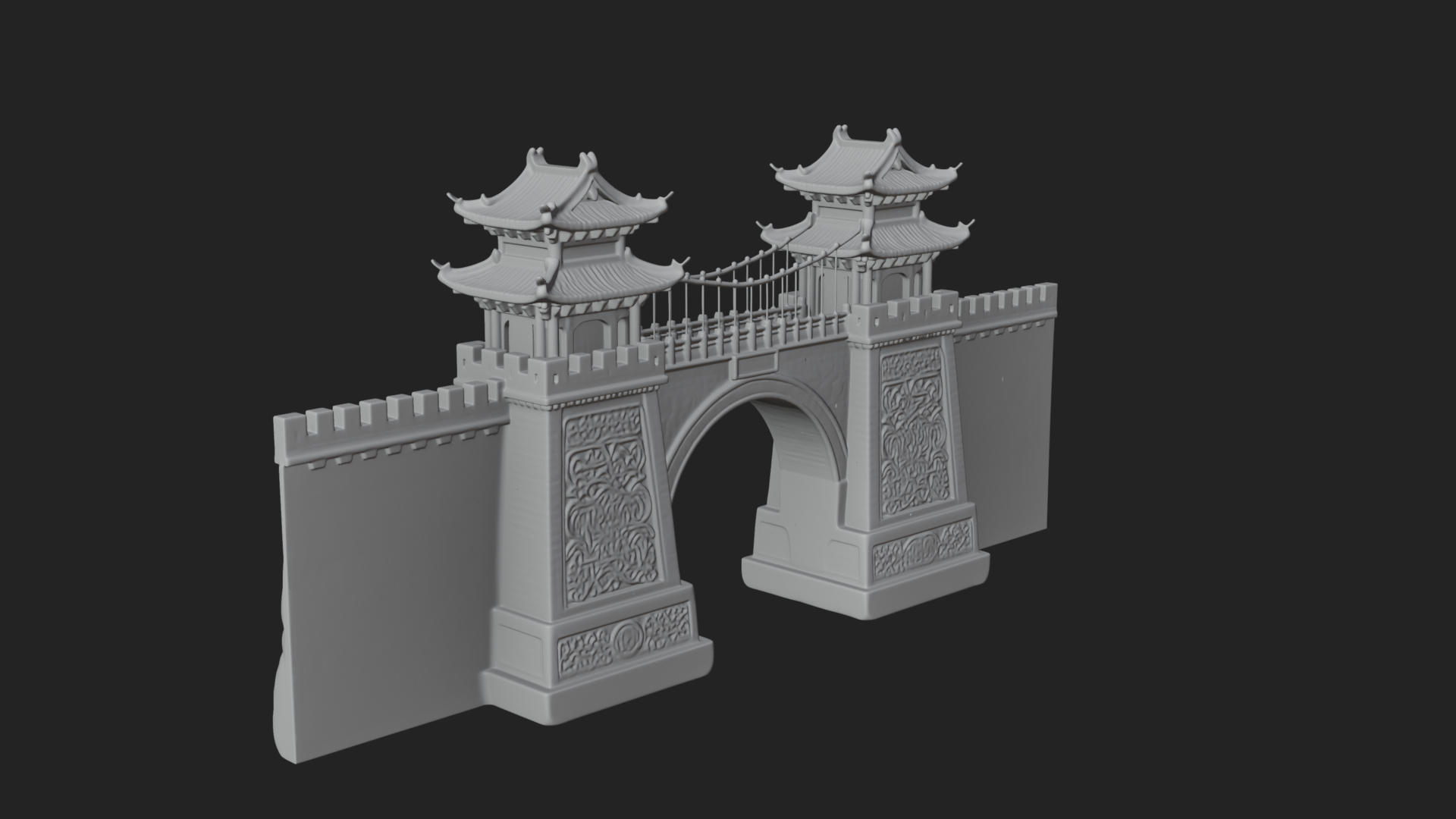 Chinese Gateway Arch Design 5 3D Print Model 3D Model