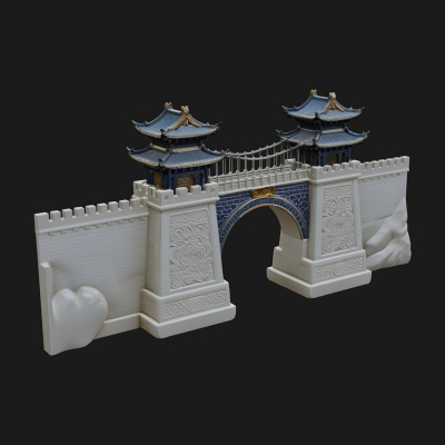 Chinese Gateway Arch Design 5 3D Print Model
