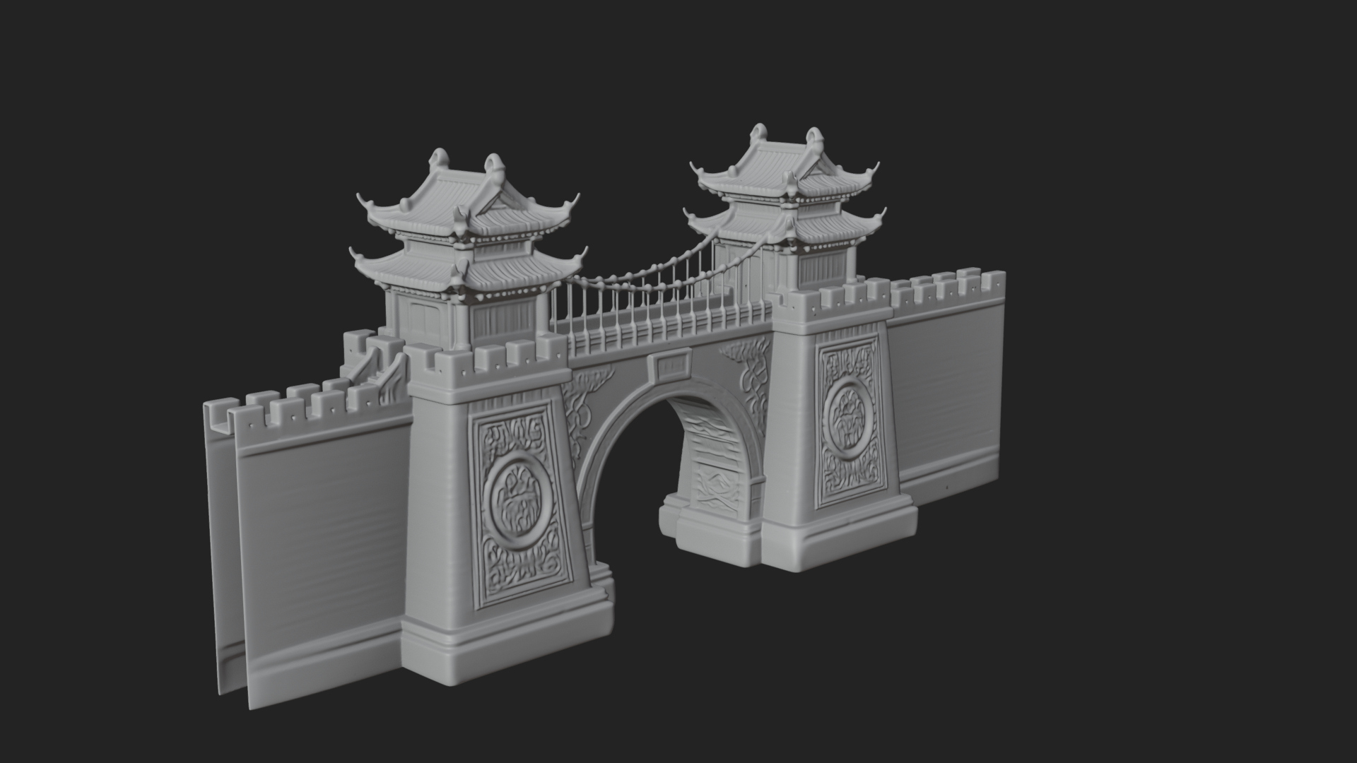 Chinese Gateway Arch Design 7 3D Print Model 3D Model