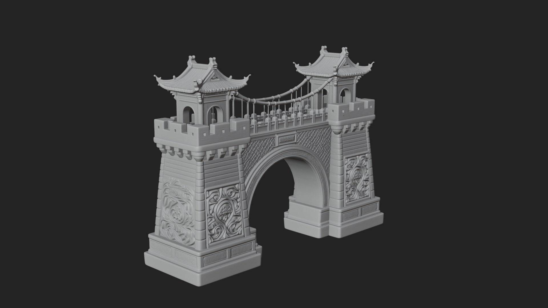 Chinese Gateway Arch Design 8 3D Print Model 3D Model