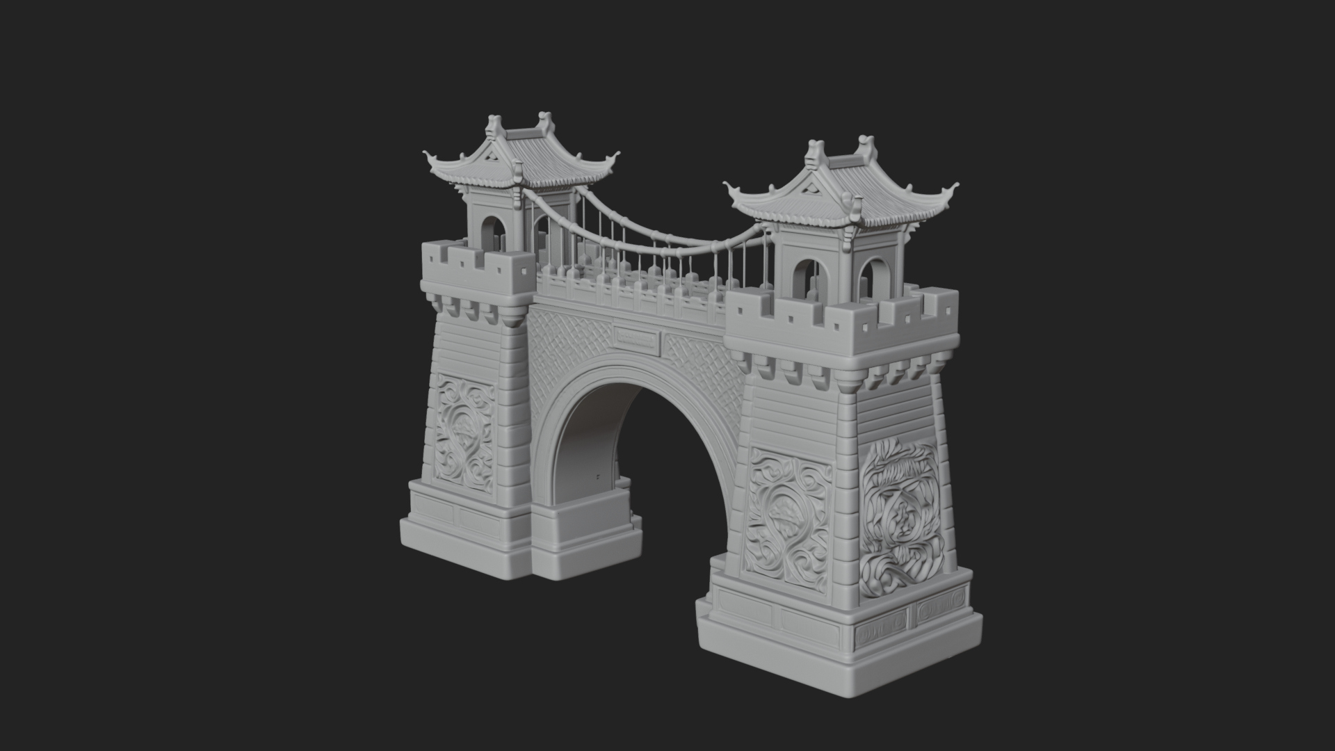 Chinese Gateway Arch Design 8 3D Print Model 3D Model