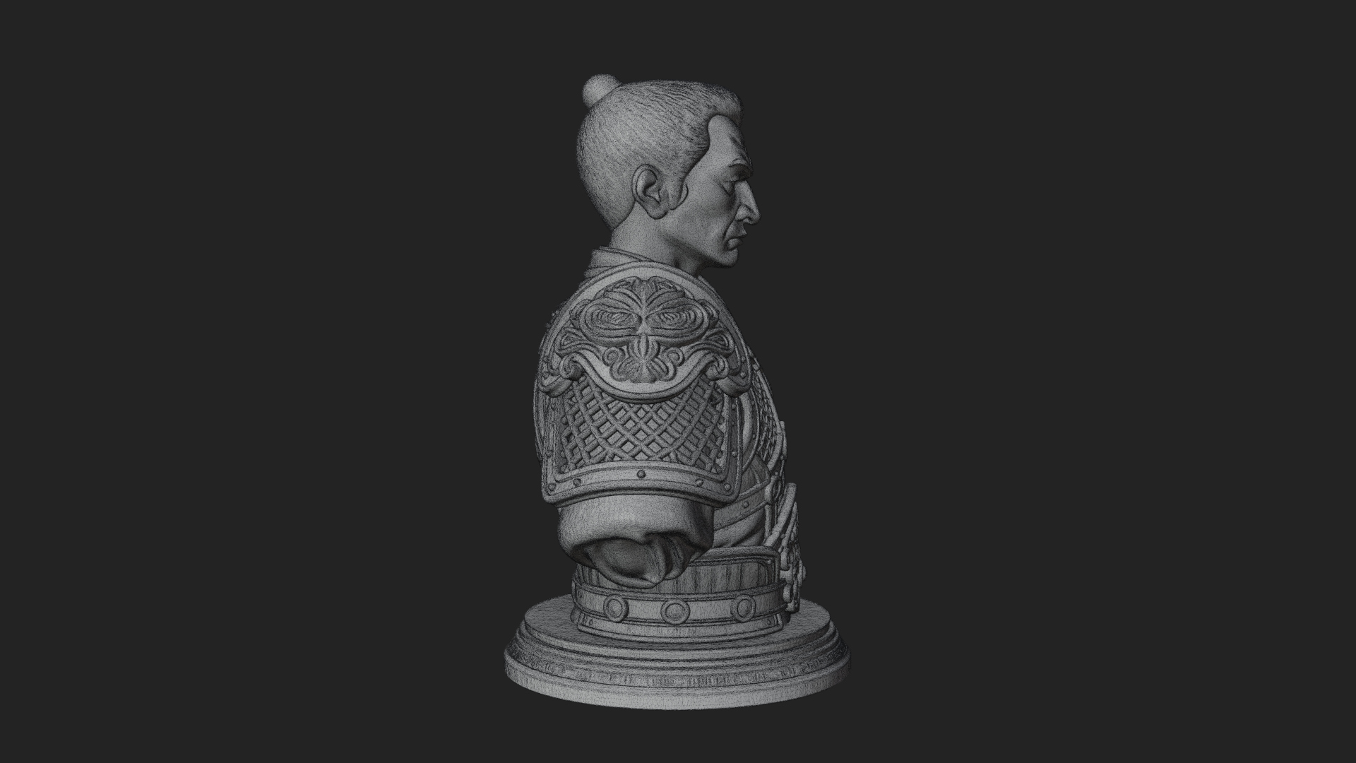 Chinese General Armor Bust Design 1 3D Print Model 3D Model