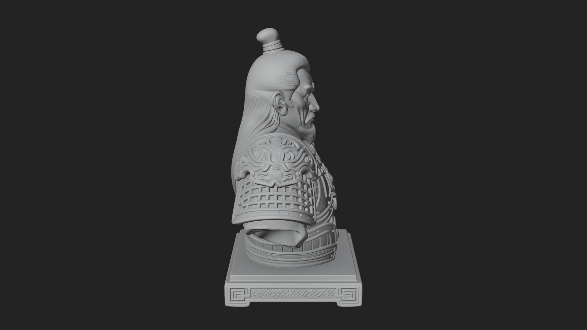 Chinese General Armor Bust Design 10 3D Print Model 3D Model