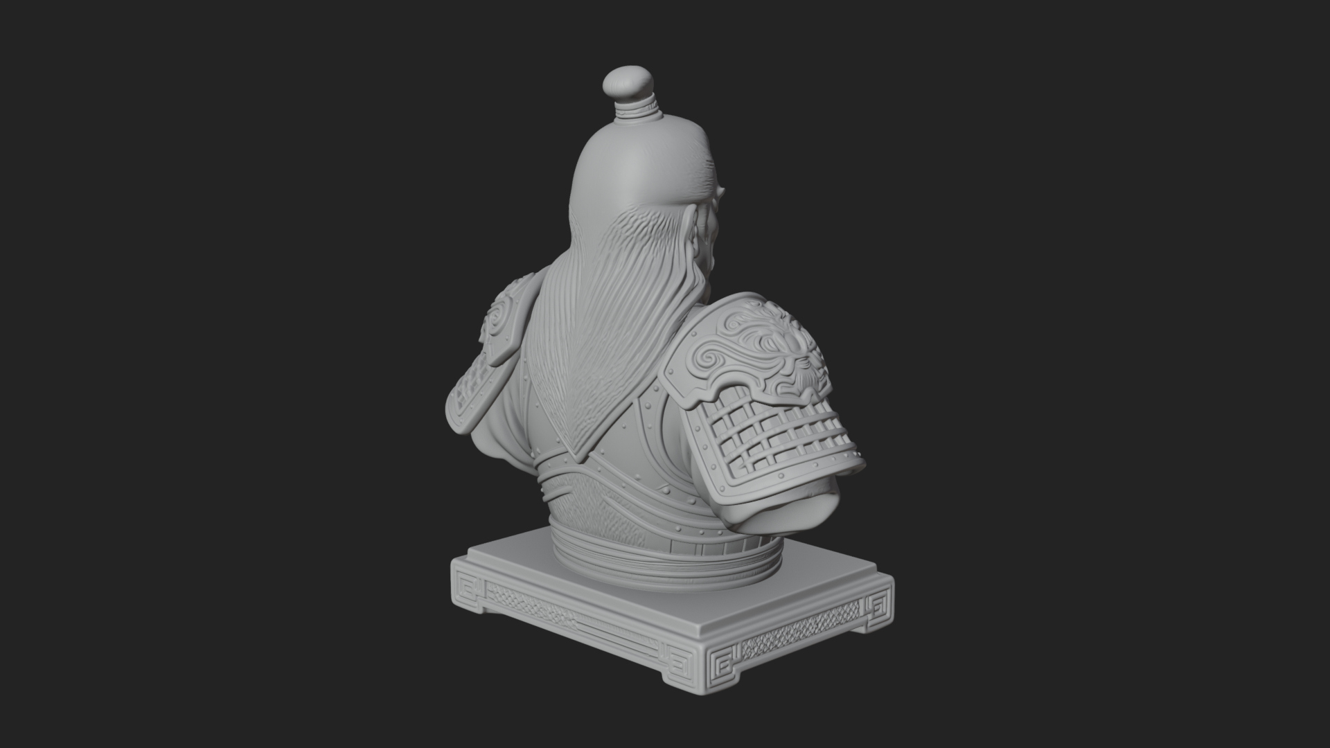 Chinese General Armor Bust Design 10 3D Print Model 3D Model