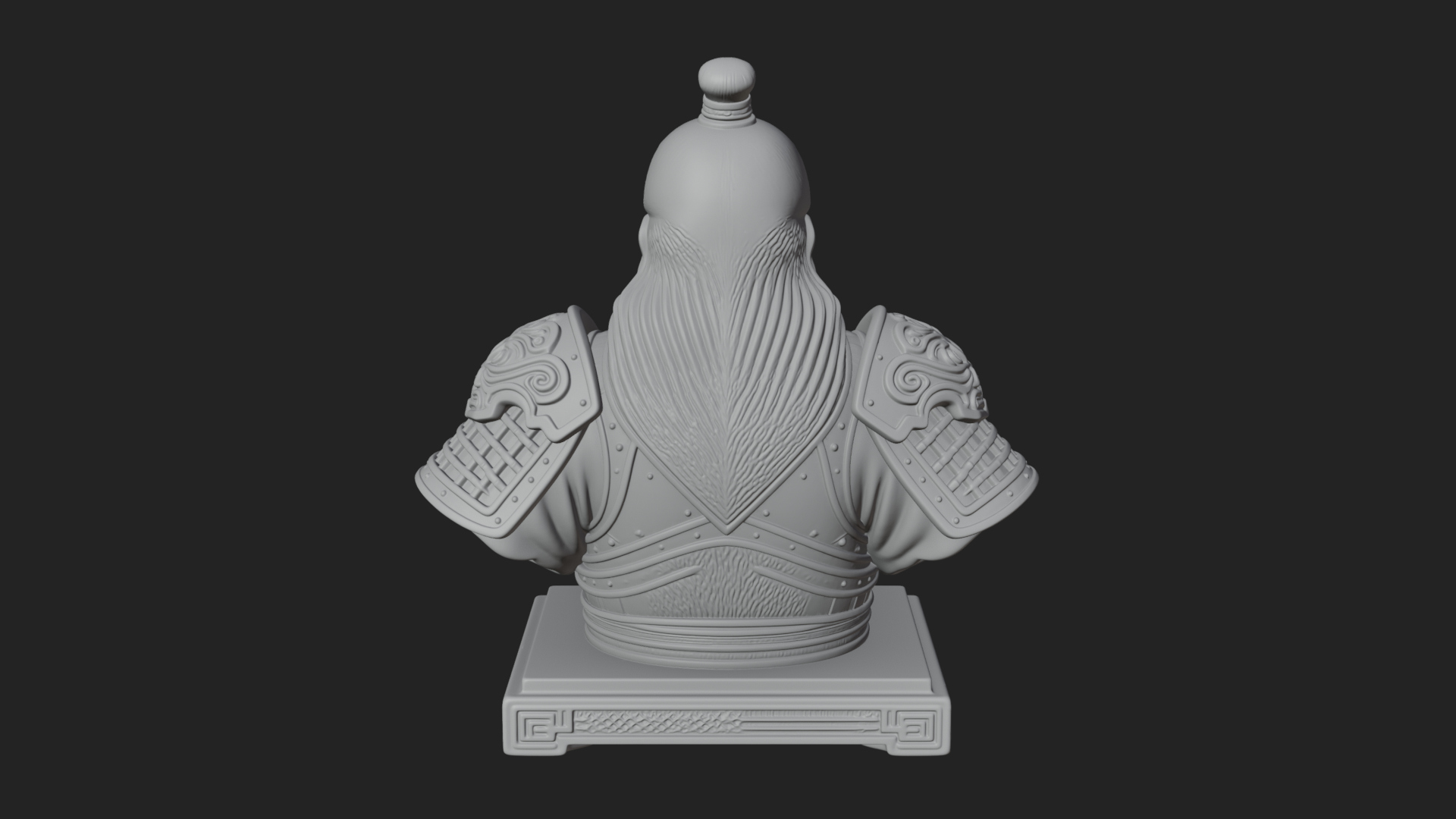 Chinese General Armor Bust Design 10 3D Print Model 3D Model