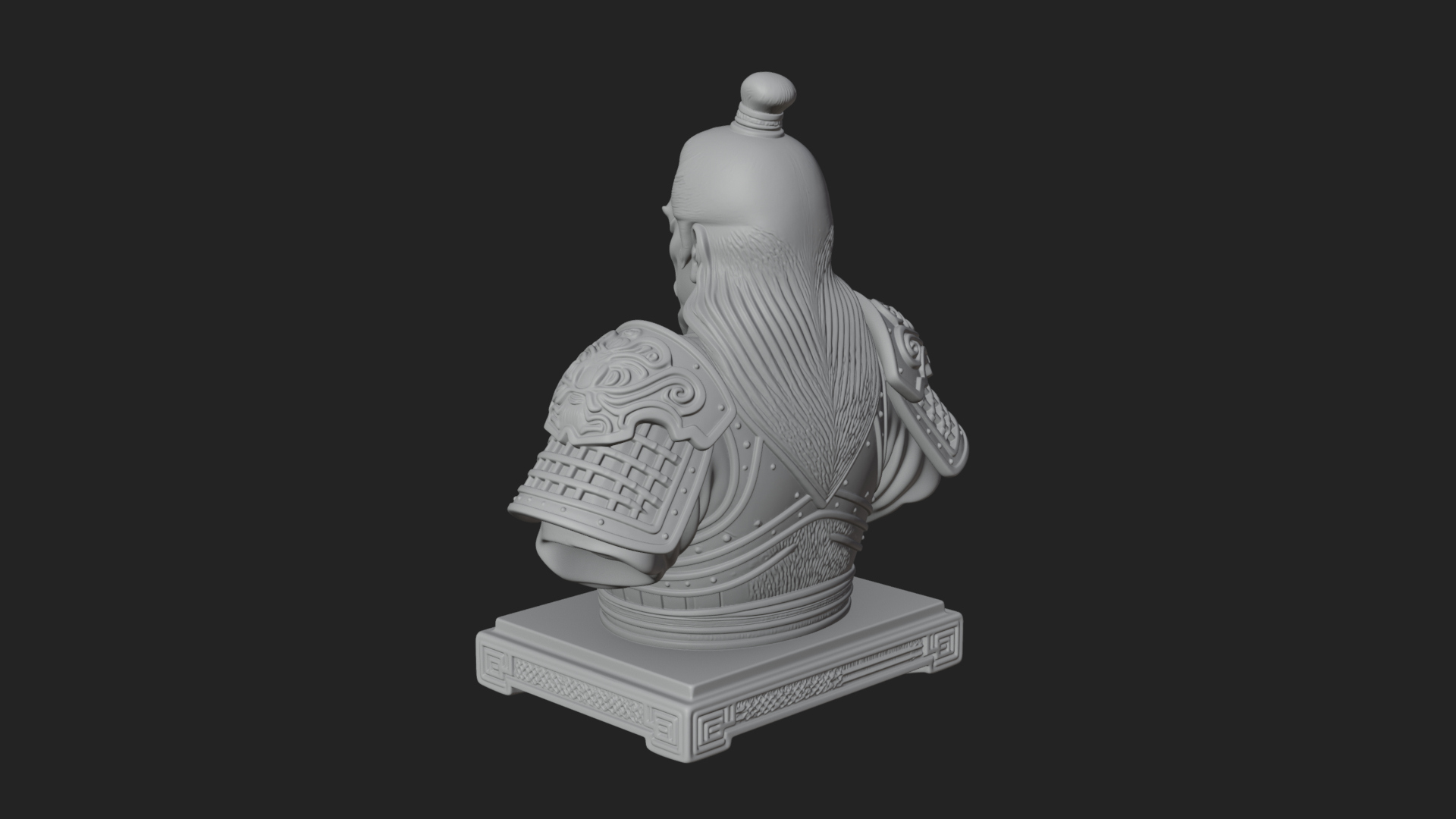 Chinese General Armor Bust Design 10 3D Print Model 3D Model