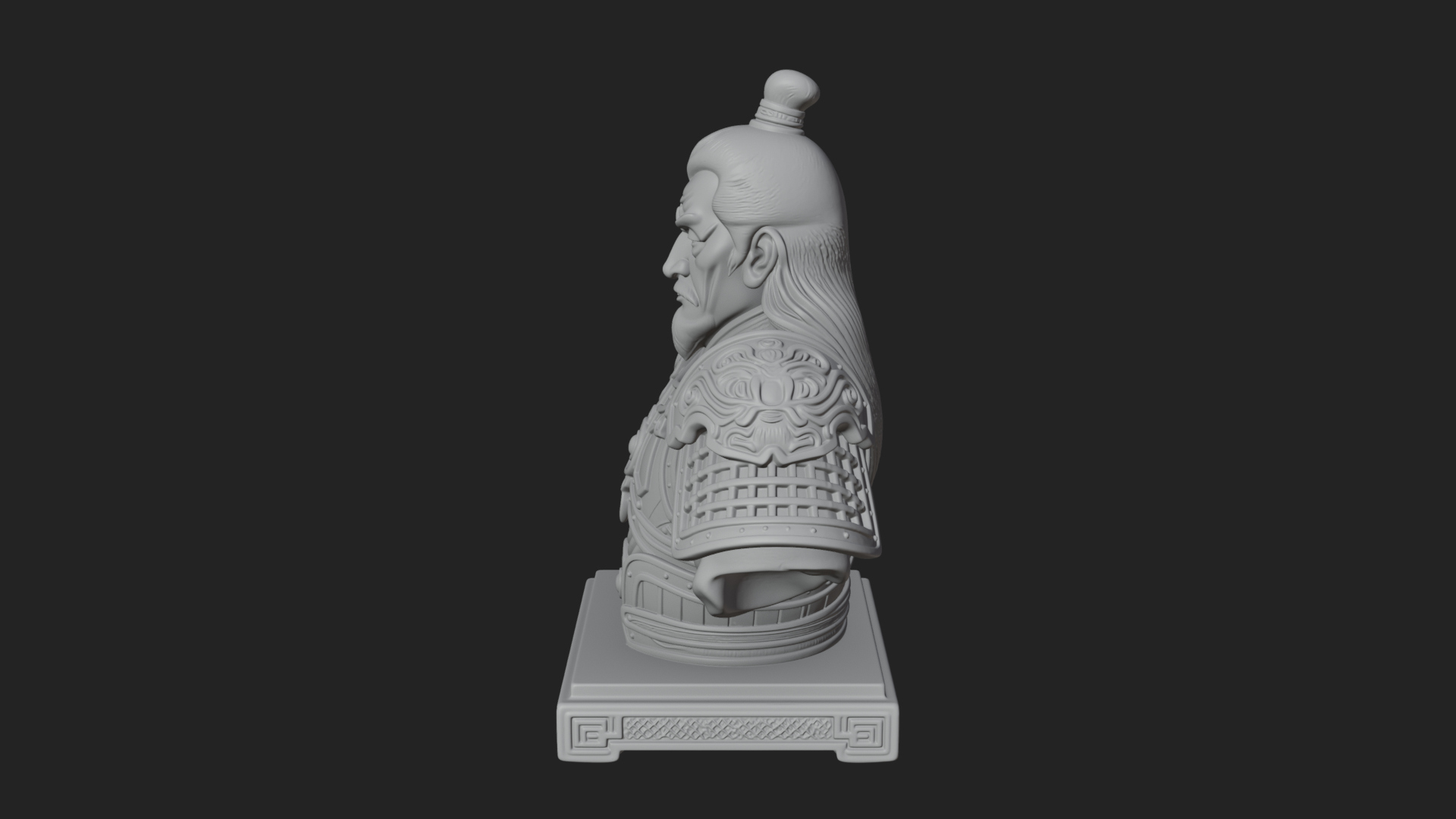 Chinese General Armor Bust Design 10 3D Print Model 3D Model