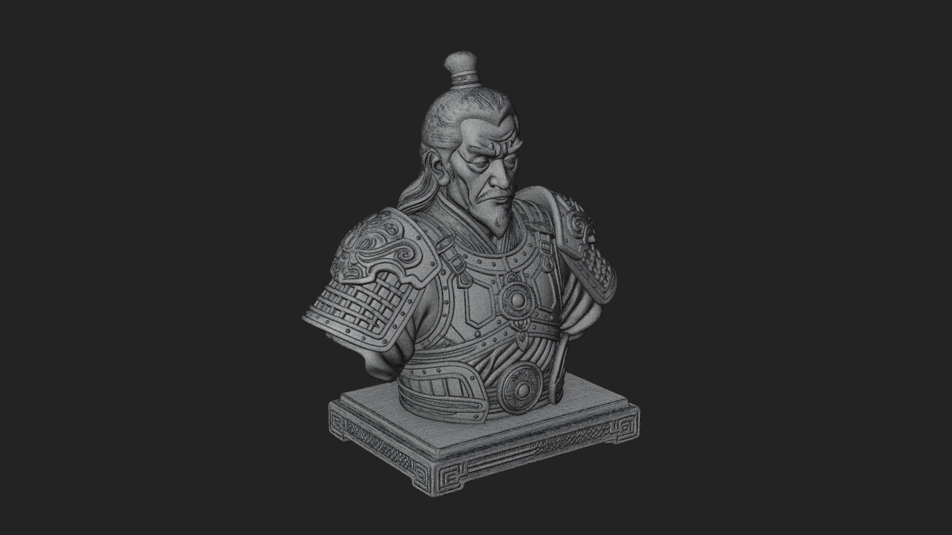 Chinese General Armor Bust Design 10 3D Print Model 3D Model