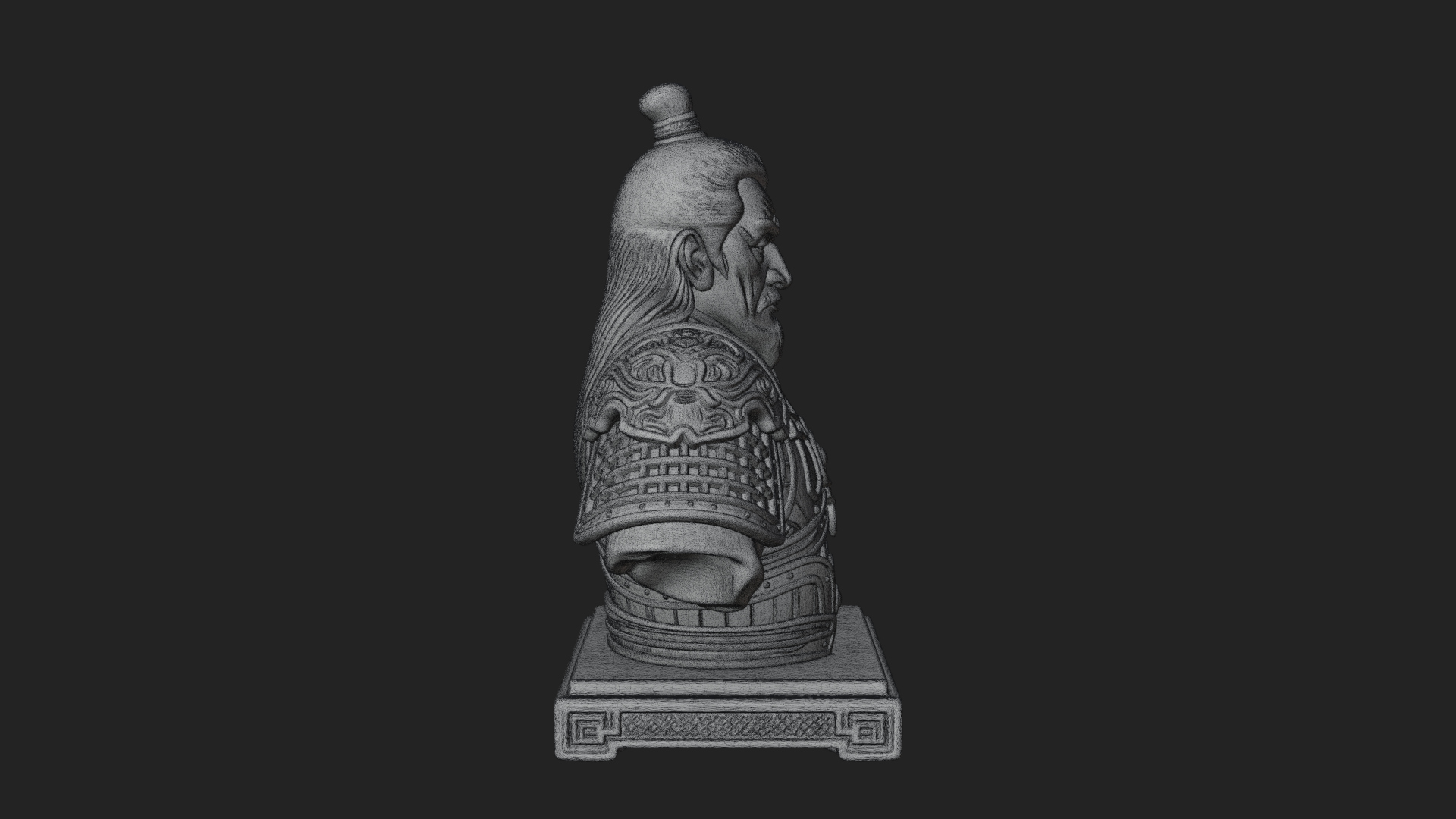 Chinese General Armor Bust Design 10 3D Print Model 3D Model