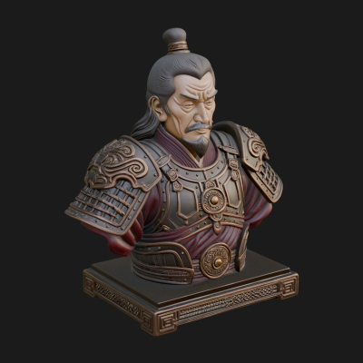 Chinese General Armor Bust Design 10 3D Print Model