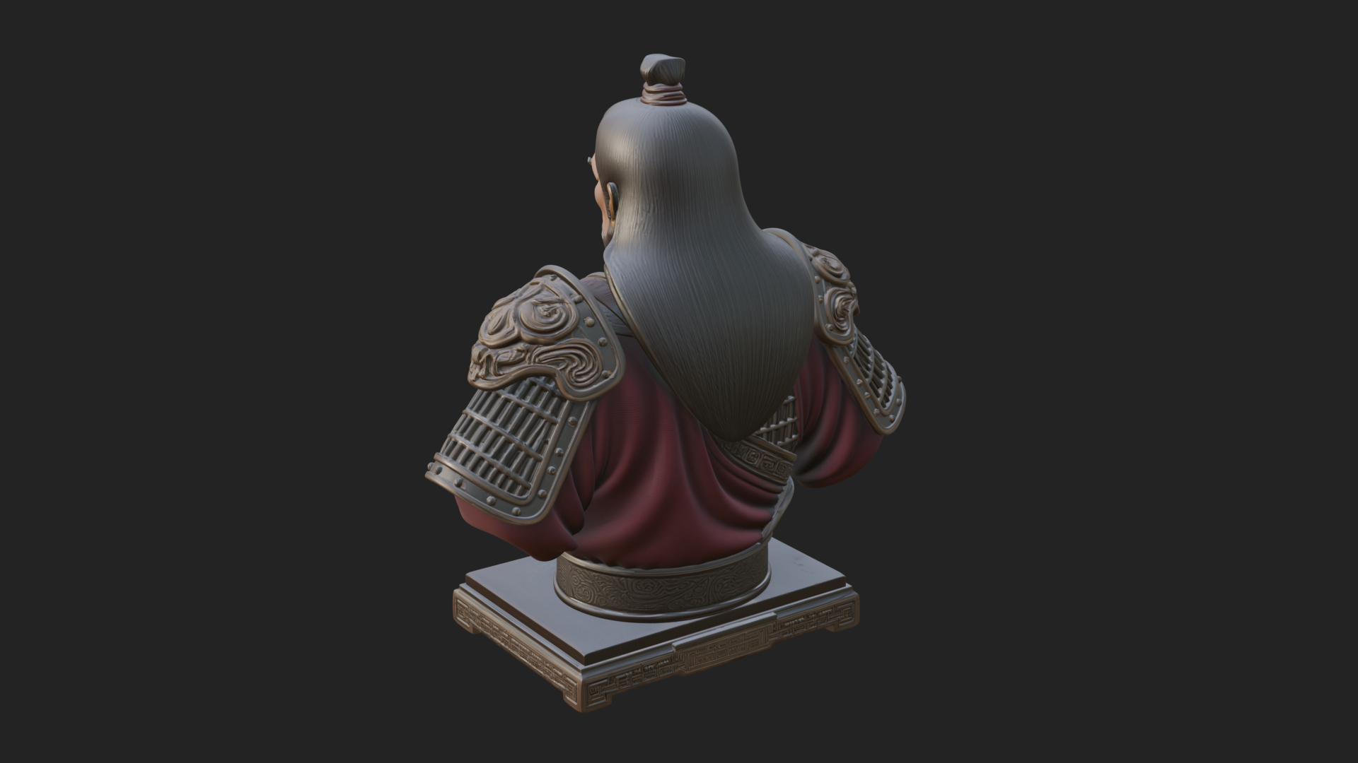 Chinese General Armor Bust Design 11 3D Print Model 3D Model
