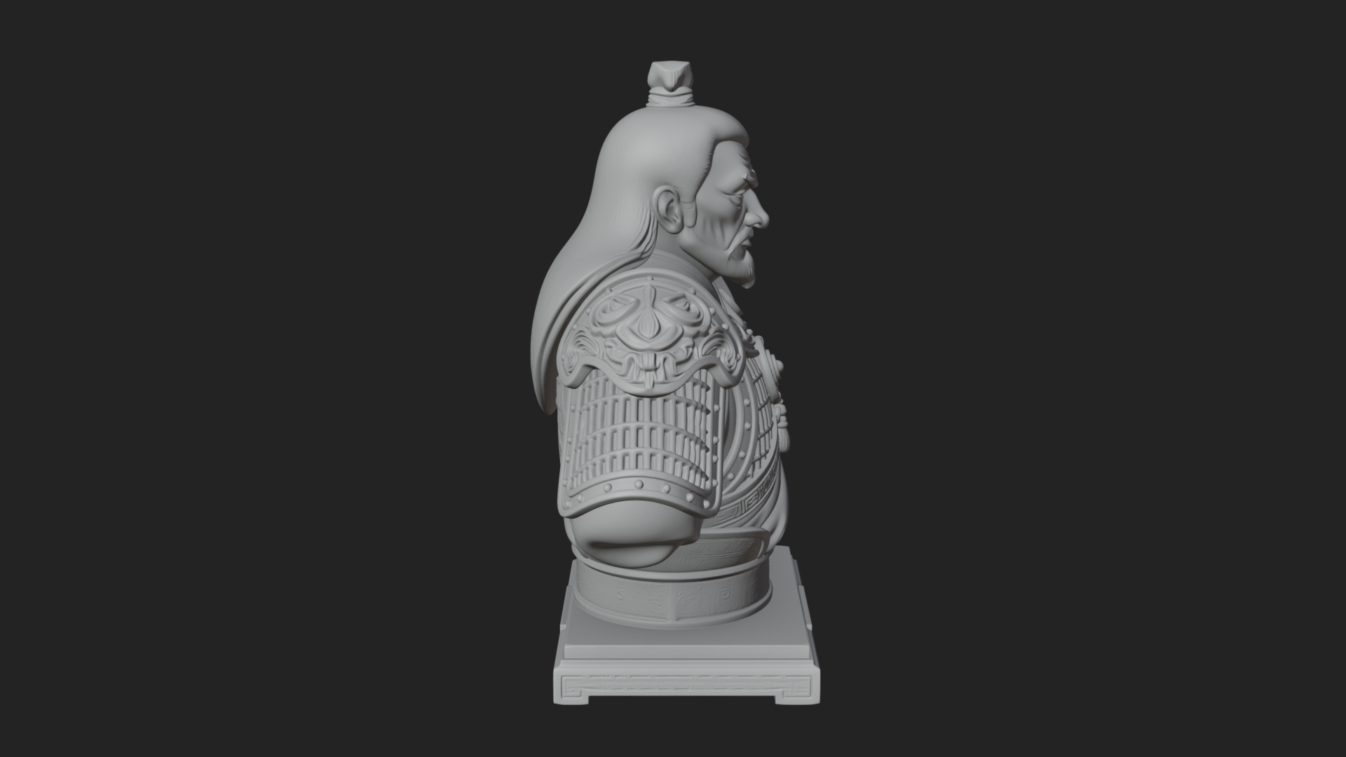 Chinese General Armor Bust Design 11 3D Print Model 3D Model
