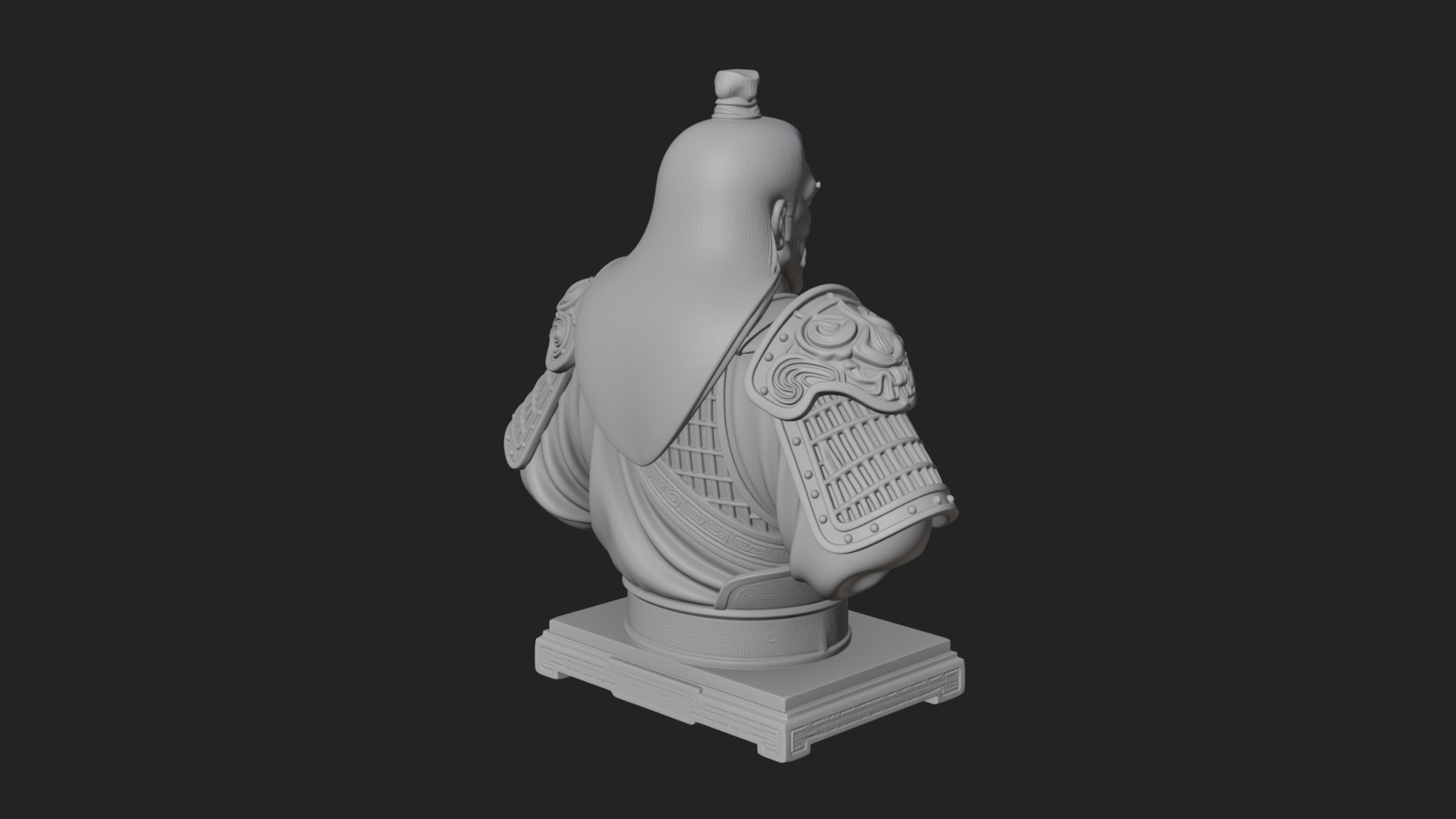 Chinese General Armor Bust Design 11 3D Print Model 3D Model