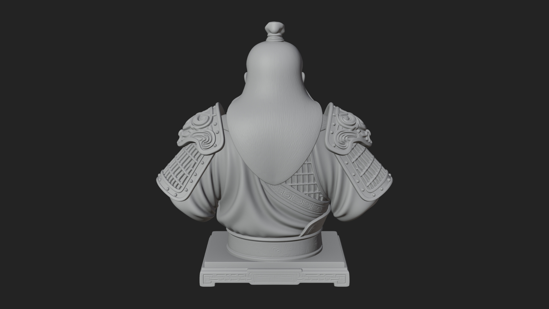 Chinese General Armor Bust Design 11 3D Print Model 3D Model