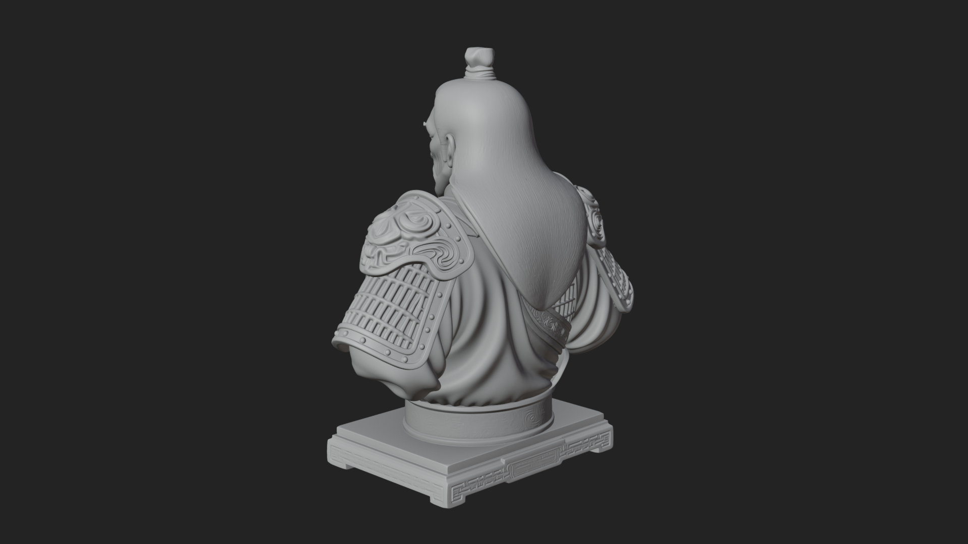 Chinese General Armor Bust Design 11 3D Print Model 3D Model