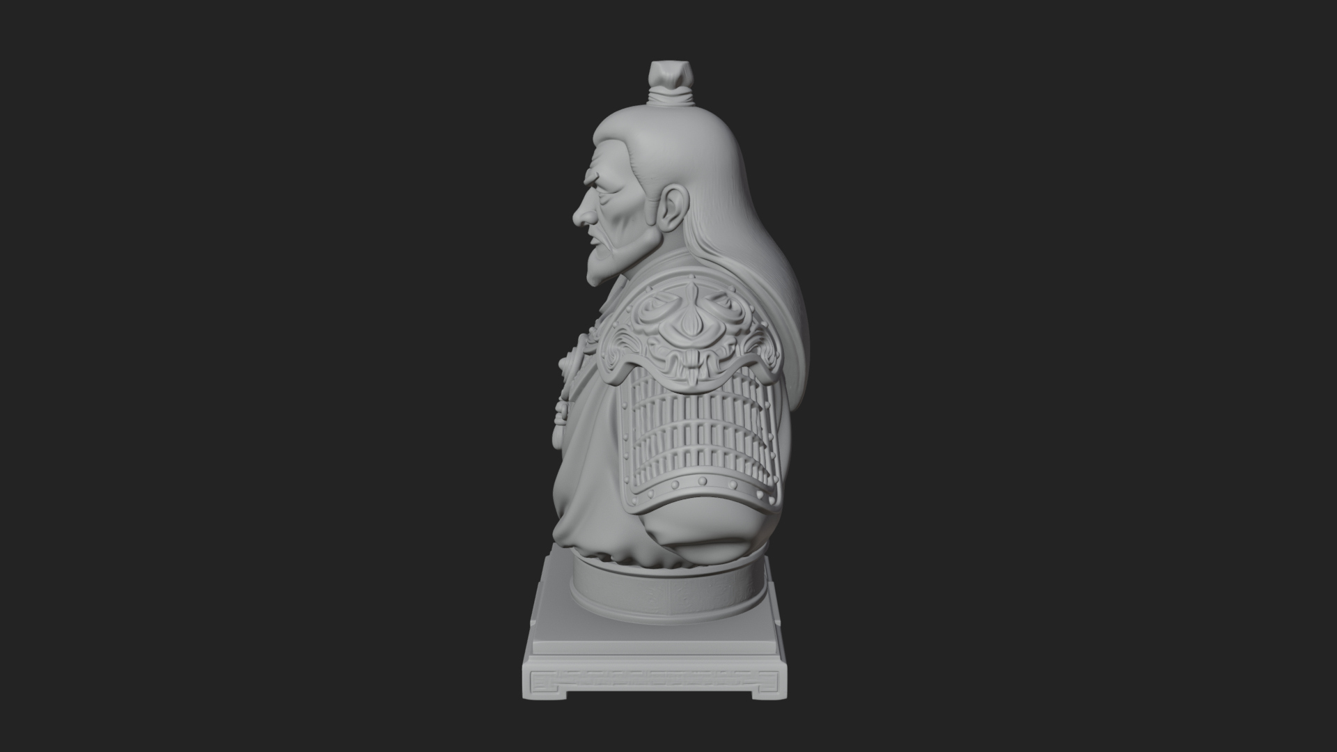 Chinese General Armor Bust Design 11 3D Print Model 3D Model