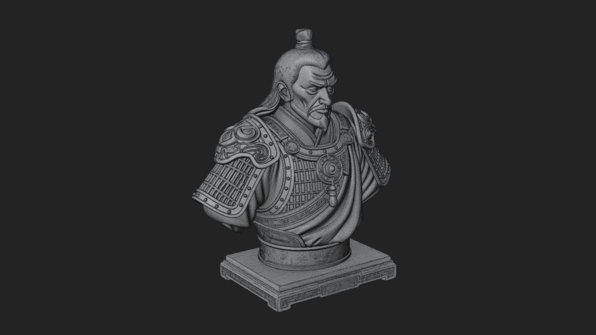 Chinese General Armor Bust Design 11 3D Print Model 3D Model