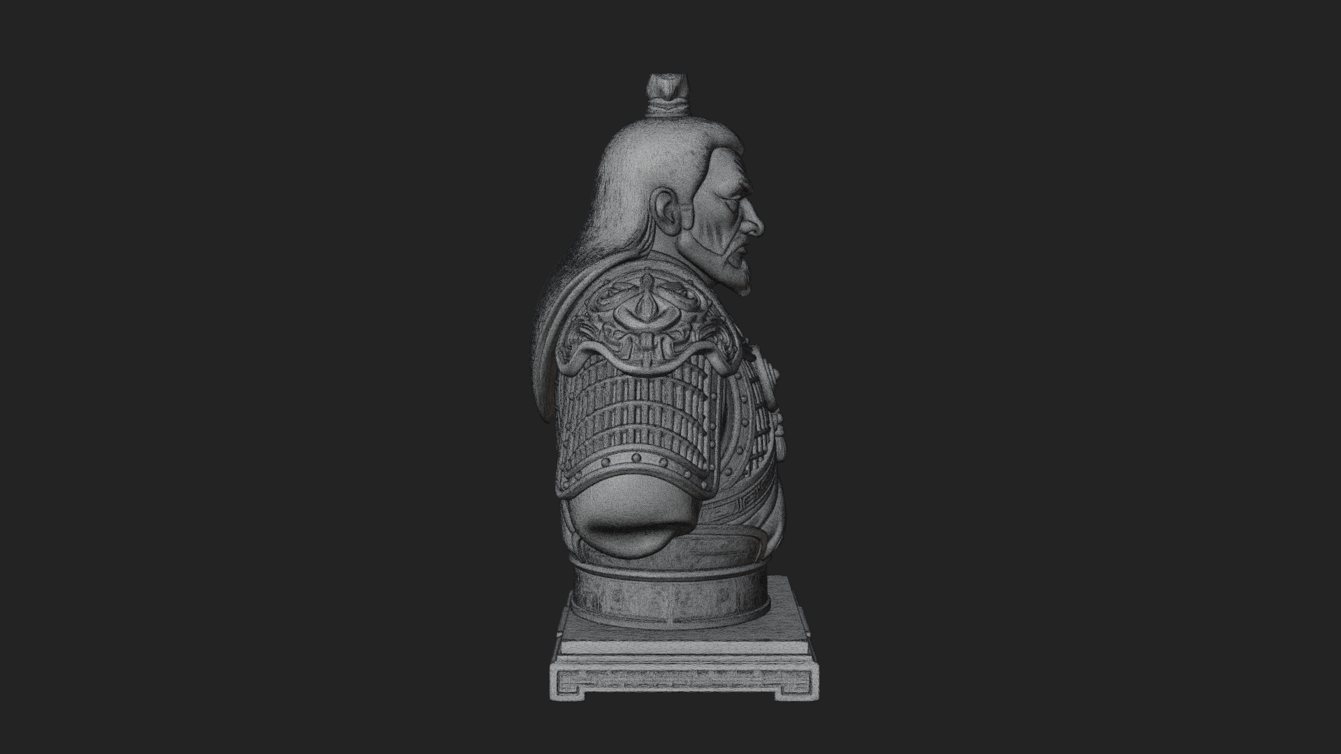 Chinese General Armor Bust Design 11 3D Print Model 3D Model