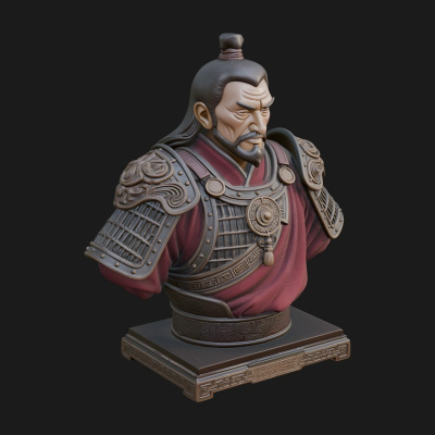 Chinese General Armor Bust Design 11 3D Print Model
