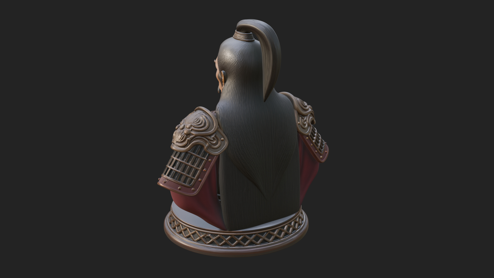 Chinese General Armor Bust Design 12 3D Print Model 3D Model