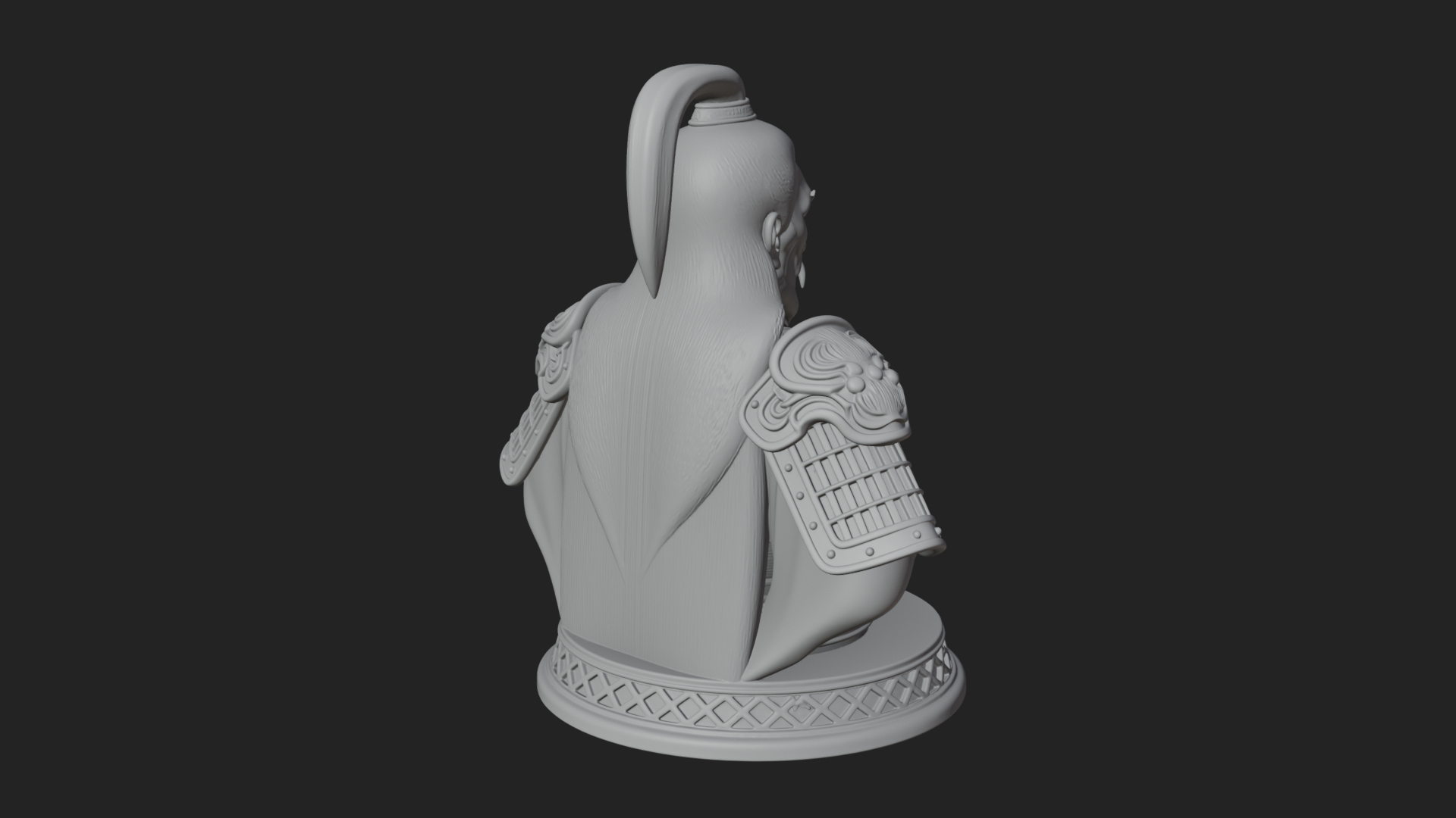 Chinese General Armor Bust Design 12 3D Print Model 3D Model