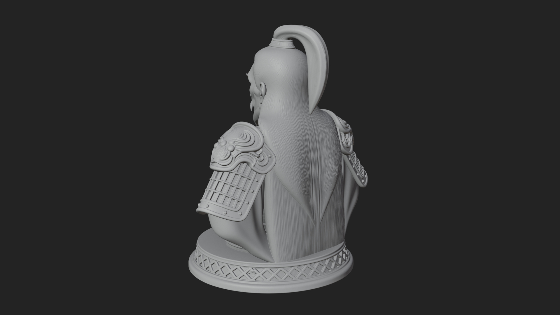 Chinese General Armor Bust Design 12 3D Print Model 3D Model