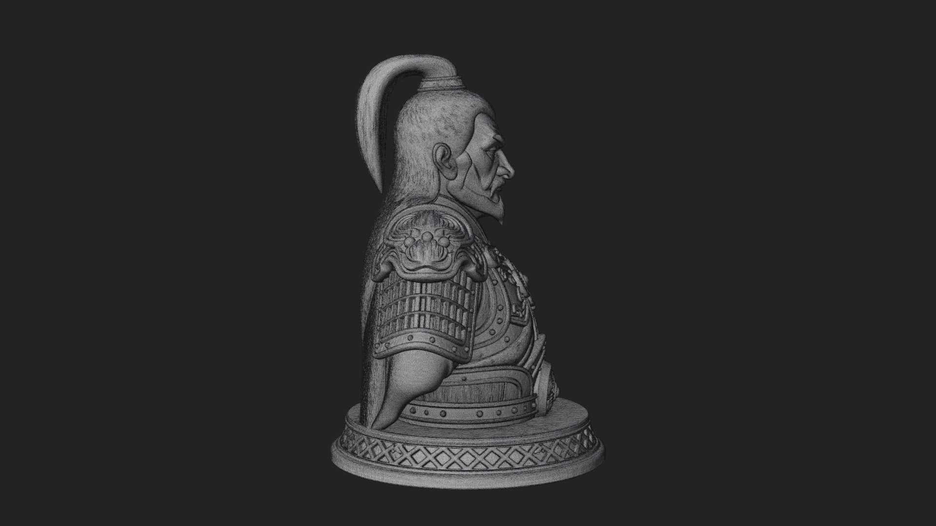 Chinese General Armor Bust Design 12 3D Print Model 3D Model
