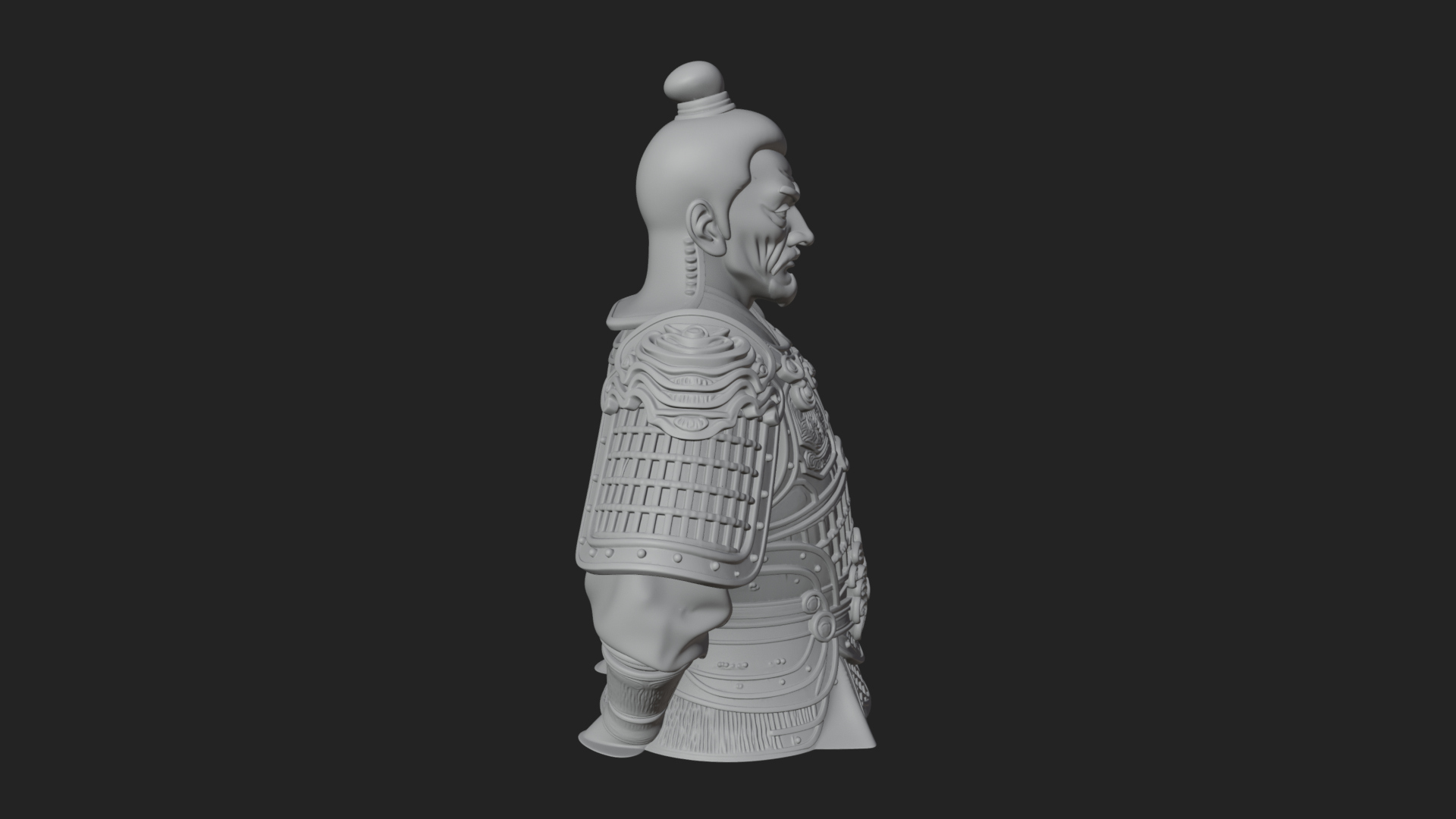 Chinese General Armor Bust Design 13 3D Print Model 3D Model