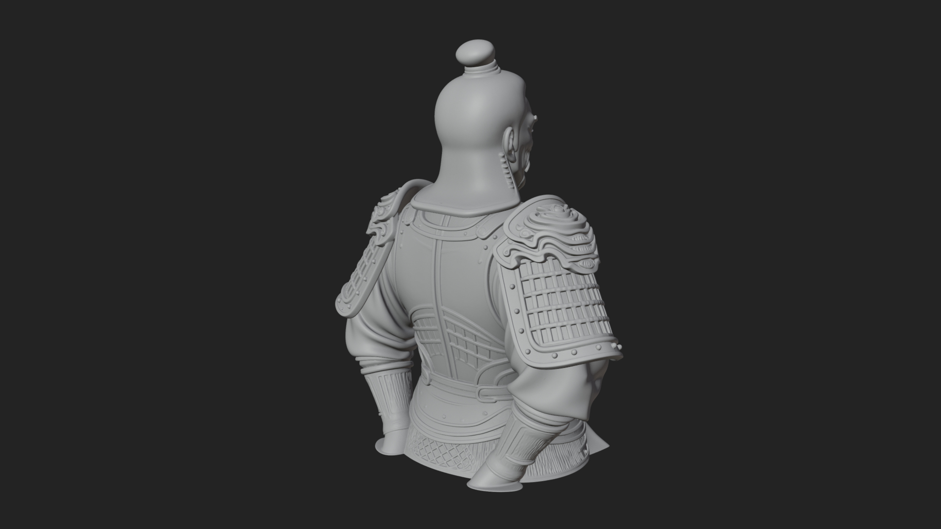 Chinese General Armor Bust Design 13 3D Print Model 3D Model